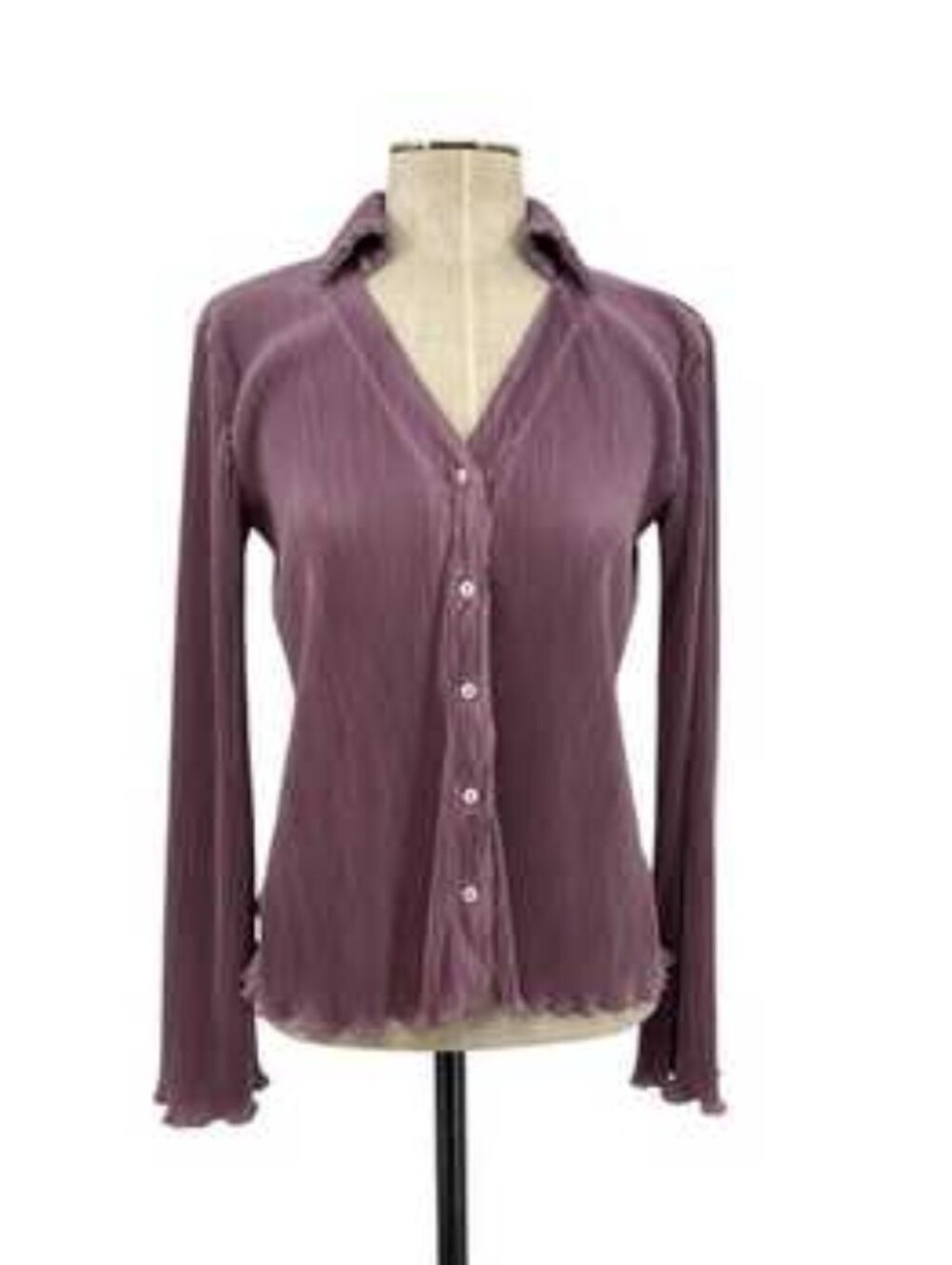 NWTAnthropologie Dolan Left Coast Collection Plisse Lettuce Trim Dusty Mauve XS
